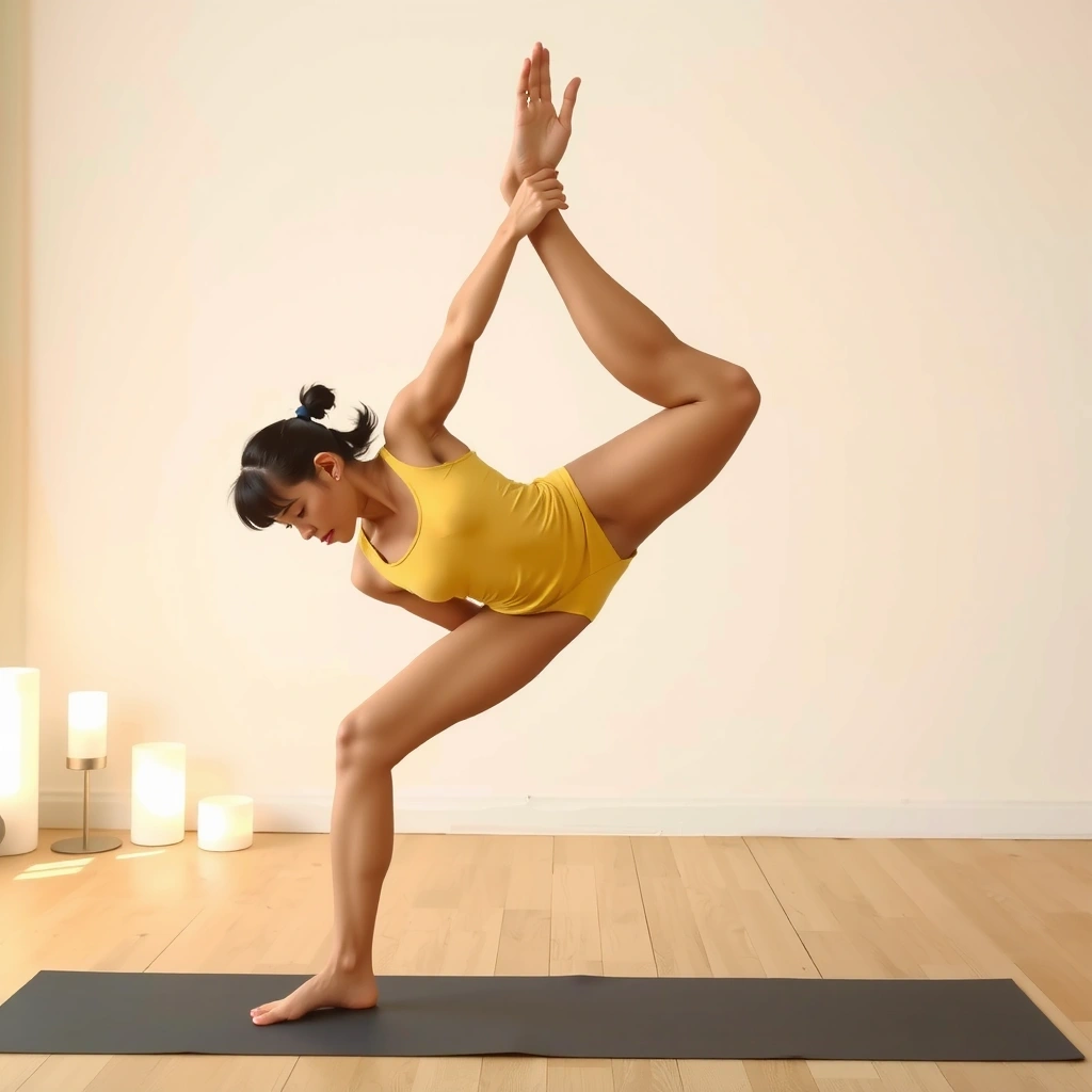 Person doing a flexible yoga pose