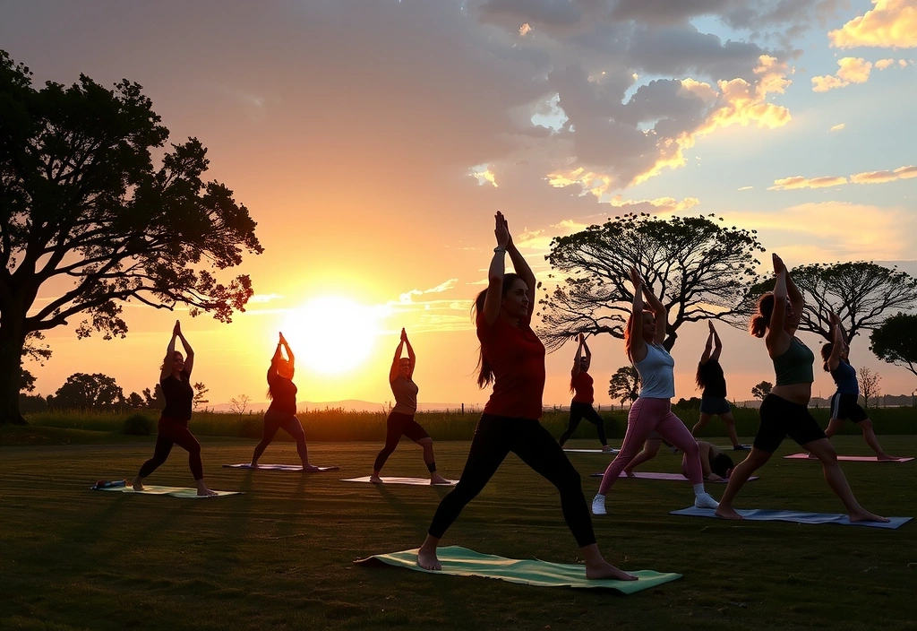 Sunrise yoga class